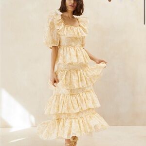 Loeffler Randall yellow ruffle dress